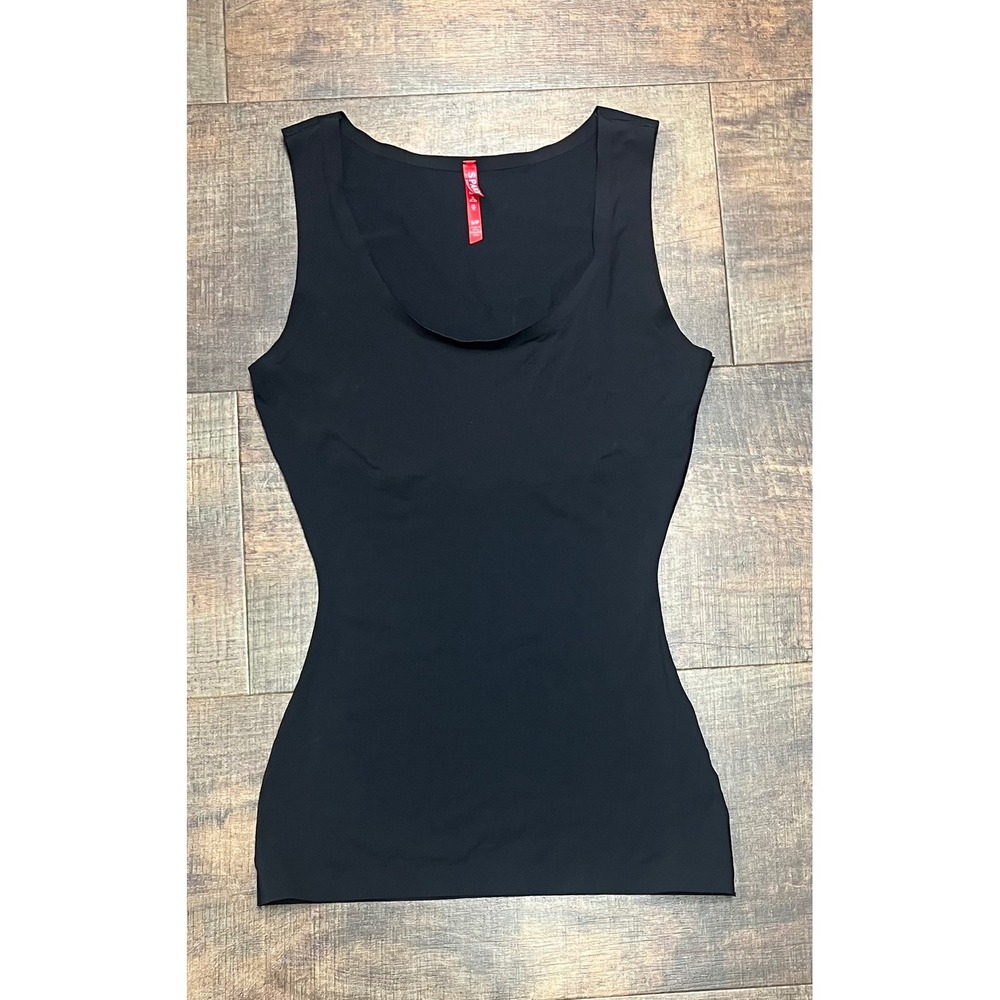 SPANX Small Black Seamless Tank Top Scoop Neck Compression Shapewear Camisole S